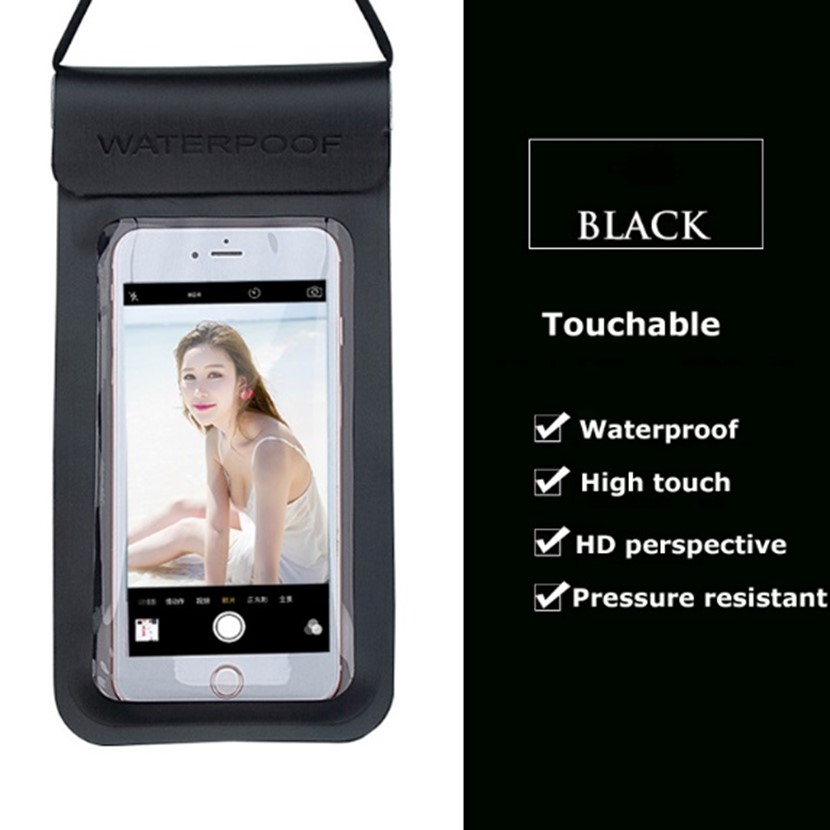 Waterproof PVC Mobile Phone Case - Black